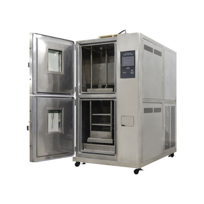 Liyi -40C ~ 150C منطقتين تحت بيئة اختبار درجة حرارة منخفضة وعالية متناوبة غرفة اختبار الصدمة الحرارية الباردة الساخنة